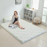 Queen Memory Foam Mattress Topper 7-Zone Bamboo Cover Breathable - Side View