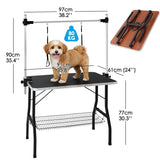 Adjustable Pet Grooming Table for Australian Cattle Dog, Foldable - Front View