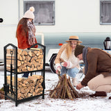 Steel Firewood Rack with Tools, Large Log Holder, 30cm Depth - Extra Image