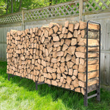 Metal Firewood Rack Log Storage Holder Heavy Duty - Front View