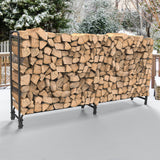 Metal Firewood Rack Log Storage Holder Heavy Duty - Side View