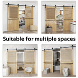 Sliding Barn Door Hardware Kit Heavy Duty Rust Resistant 2M