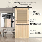 Sliding Barn Door Kit Heavy Duty Rust Resistant Single 2.44M