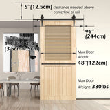Sliding Barn Door Kit Heavy Duty Rust Resistant Single 2.44M - Front View