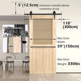 Sliding Barn Door Hardware Kit Heavy Duty Rust Resistant Single Door 3M - Front View