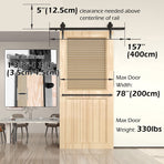 Sliding Barn Door Hardware Kit Heavy Duty Rust Resistant 4M