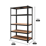 Heavy Duty Warehouse Shelving 75x30x152cm Steel Storage Rack - Side View
