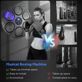 Bluetooth Smart Punching Bag Wall Pad 9 Speeds w/ Gloves - Side View