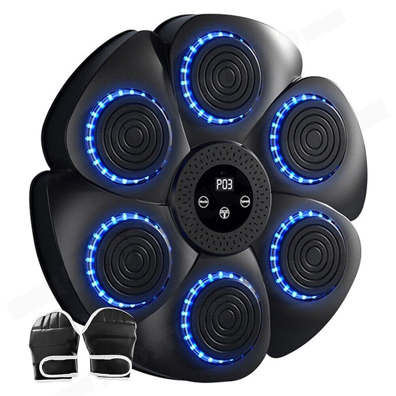 Wall Mount Boxing Machine Bluetooth Black Punch Pad + Gloves