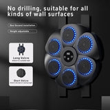 Wall Mount Boxing Machine Bluetooth Black Punch Pad + Gloves - Side View
