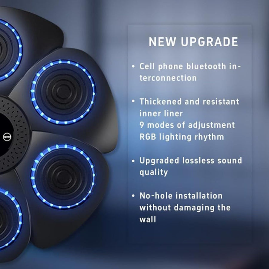 Wall Mount Boxing Machine Bluetooth Black Punch Pad + Gloves