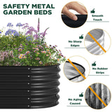 Oval Raised Garden Bed Galvanised Steel 240x80x42cm Planter - Rear View