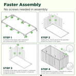 Galvanised Steel Raised Garden Rectangle Bed 160x80x42cm No-Screw Oval