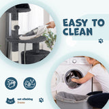 Cat Tower Tree Scratching Post Dark Grey Condo 112cm - Rear View
