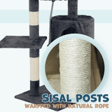 Cat Tower Tree Condo Scratching Post Dark Grey 142cm - 45-Degree Angle