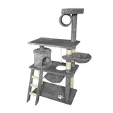 Grey Cat Tree Tower Condo Scratching Post Bed Stand 1.4M