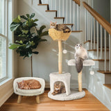 Cat Tree Condo Activity Center Sisal Scratcher Tower - Front View