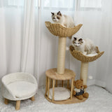 Cat Tree Tower Large Scratching Post Condo Basket Activity Center - Front View