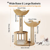 Cat Tree Tower Large Scratching Post Condo Basket Activity Center - Side View