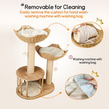 Cat Tree Tower Large Scratching Post Condo Basket Activity Center - 45-Degree Angle
