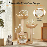 Cat Tree Tower Large Scratching Post Condo Basket Activity Center - Rear View