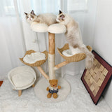Cat Tree Scratcher Plush Sisal Willow Wood w Basket Cushion - Extra Image