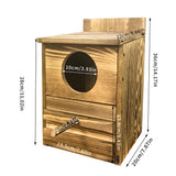 Owl Nesting Box Bird Feeder Paulownia Wood Acrylic - Top-Down View