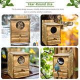 Owl Nesting Box Bird Feeder Paulownia Wood Acrylic