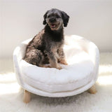 Luxury Round Pet Sofa Bed 60cm Soft Cushion Anti-skid - Rear View