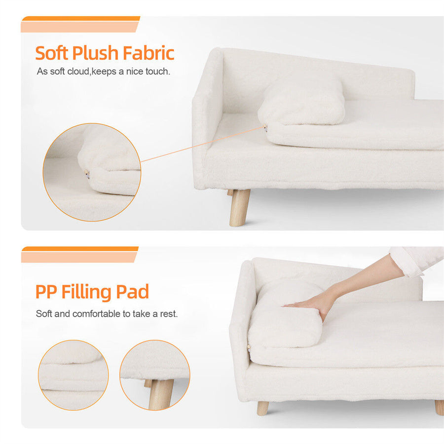 Luxury Pet Sofa Bed 70cm Rectangular Soft Cushion Anti-skid