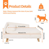 Luxury Pet Sofa Bed 80cm Rectangular Soft Anti-skid Couch - Front View
