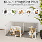 Clear Acrylic Dog Playpen 124x63x40CM, 6 Panels Cage