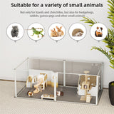 Clear Acrylic Dog Playpen 124x63x40CM, 6 Panels Cage - Front View