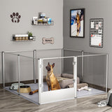 Large Acrylic Dog Playpen 163x102.5x80CM, 6 Panels - Top-Down View