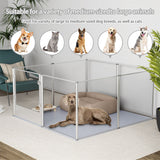 Large Acrylic Dog Playpen 132x132x80.5cm, 8 Panels Cage - Side View