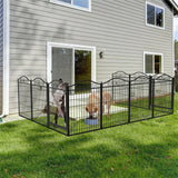 16 Panel Pet Playpen Gate Extension w/ Lockable Door Large Dog Cage - Front View