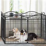 16 Panel Pet Playpen Gate Extension w/ Lockable Door Large Dog Cage - Top-Down View