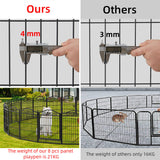 16 Panel Pet Playpen Gate Extension w/ Lockable Door Large Dog Cage - Rear View