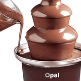 3-Tier Electric Chocolate Fondue Fountain Stainless Steel 0.9L - Front View