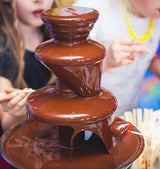 3-Tier Electric Chocolate Fondue Fountain Stainless Steel 0.9L - Side View