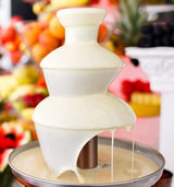 3-Tier Electric Chocolate Fondue Fountain Stainless Steel 0.9L - Top-Down View