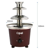 3-Tier Electric Chocolate Fondue Fountain Stainless Steel 0.9L - Rear View