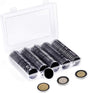 100PCS Clear Plastic Coin Holder Storage Box 20-30mm