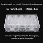 100PCS Clear Plastic Coin Holder Storage Box 20-30mm