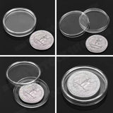 100pcs 46mm Clear Plastic Coin Holder Capsules Storage Box - Top-Down View