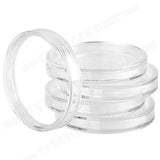 100pcs 46mm Clear Plastic Coin Holder Capsules Storage Box - Close-Up Angle