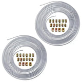 25Ft 3/16'' OD Steel Zinc Brake Line Tubing Kit 150MPa +32 Fittings