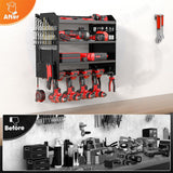 Power Tool Rack Organizer - Wall Mount Drill Holder, 4 Layers - 45-Degree Angle