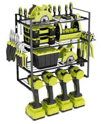 4-Layer Heavy Duty Drill Holder Wall Mount Tool Rack Organizer,