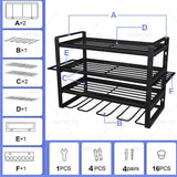 4-Layer Heavy Duty Drill Holder Wall Mount Tool Rack Organizer, - Top-Down View